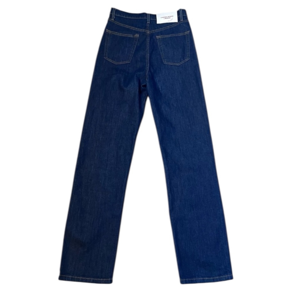Leandra Medine X Mango Button Fly Dark Denim Jeans Women’s 4 Straight Hi Rise - Picture 5 of 14